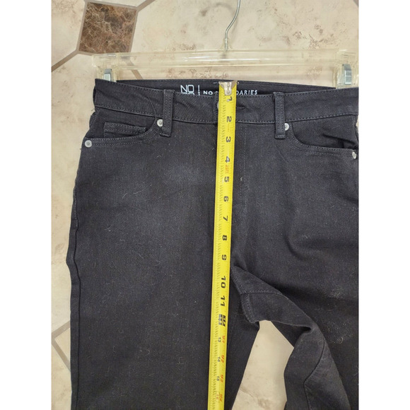 No Boundaries Stretch Mid Rise‎ Skinny Jeans Black Denim Womens Juniors Size 1 - Picture 5 of 7